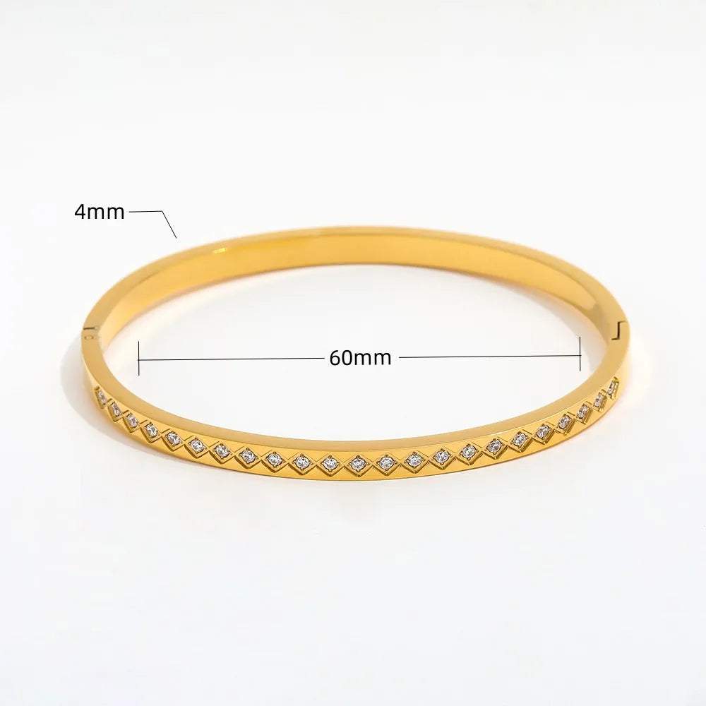 CZ 18K Gold Plated Bangle Bracelet