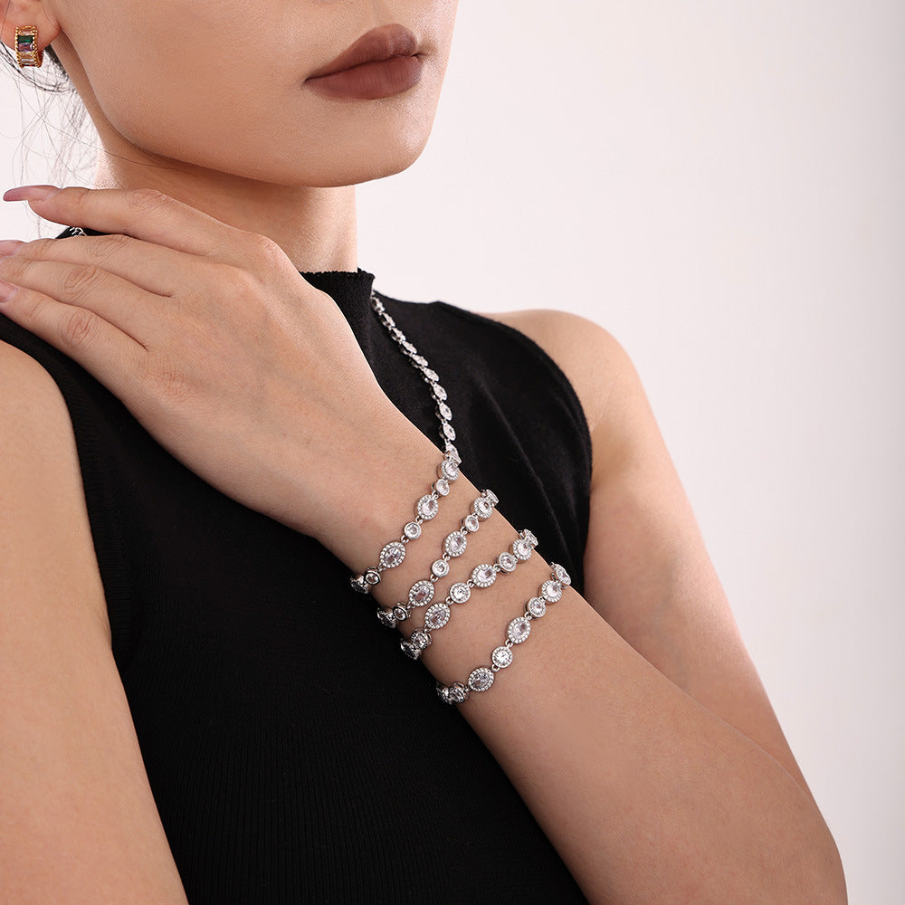CZ Pave Chain Bracelet | 18K Gold Plated
