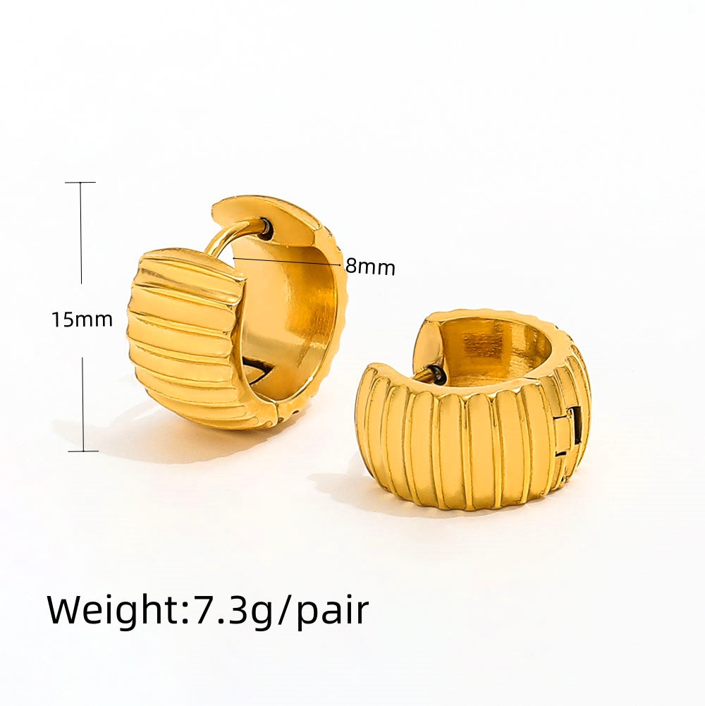 Chunky Huggie Earrings | 18K Gold Plated