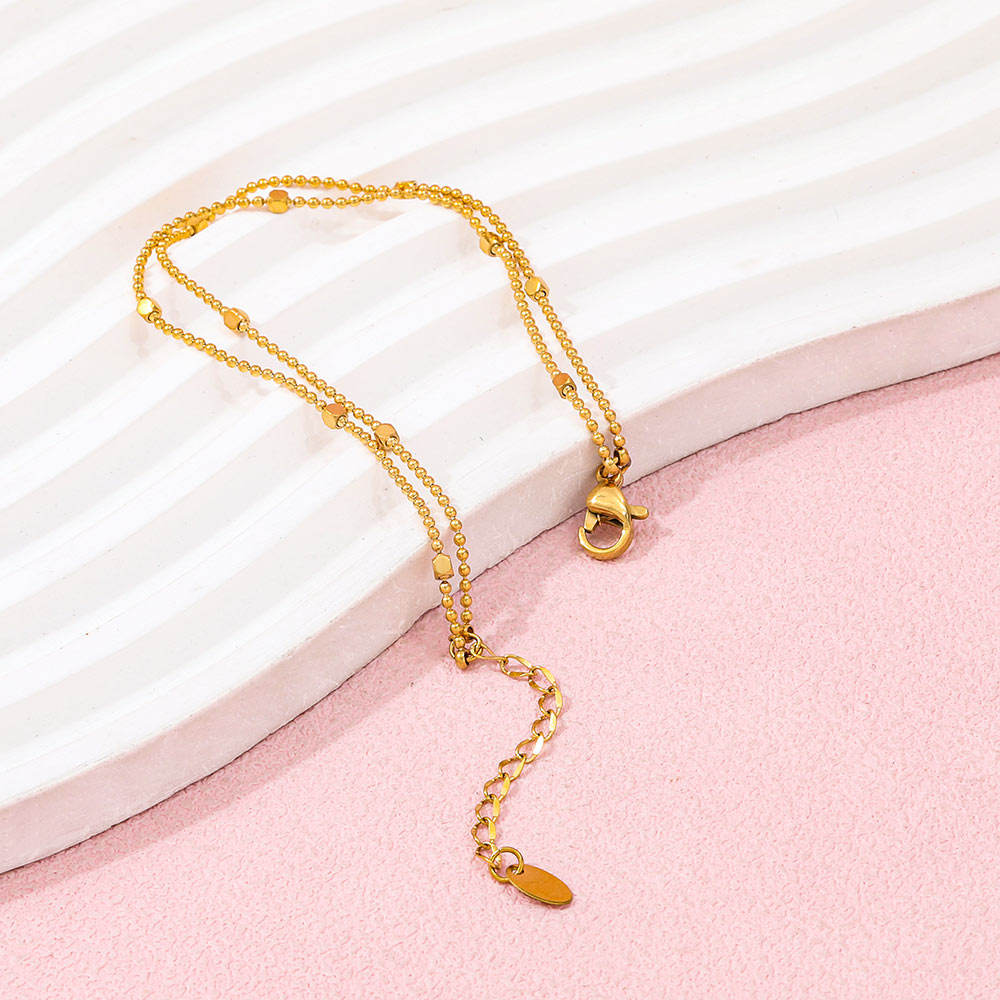 Double Layer Bead Chain Bracelet | 18K Gold Plated