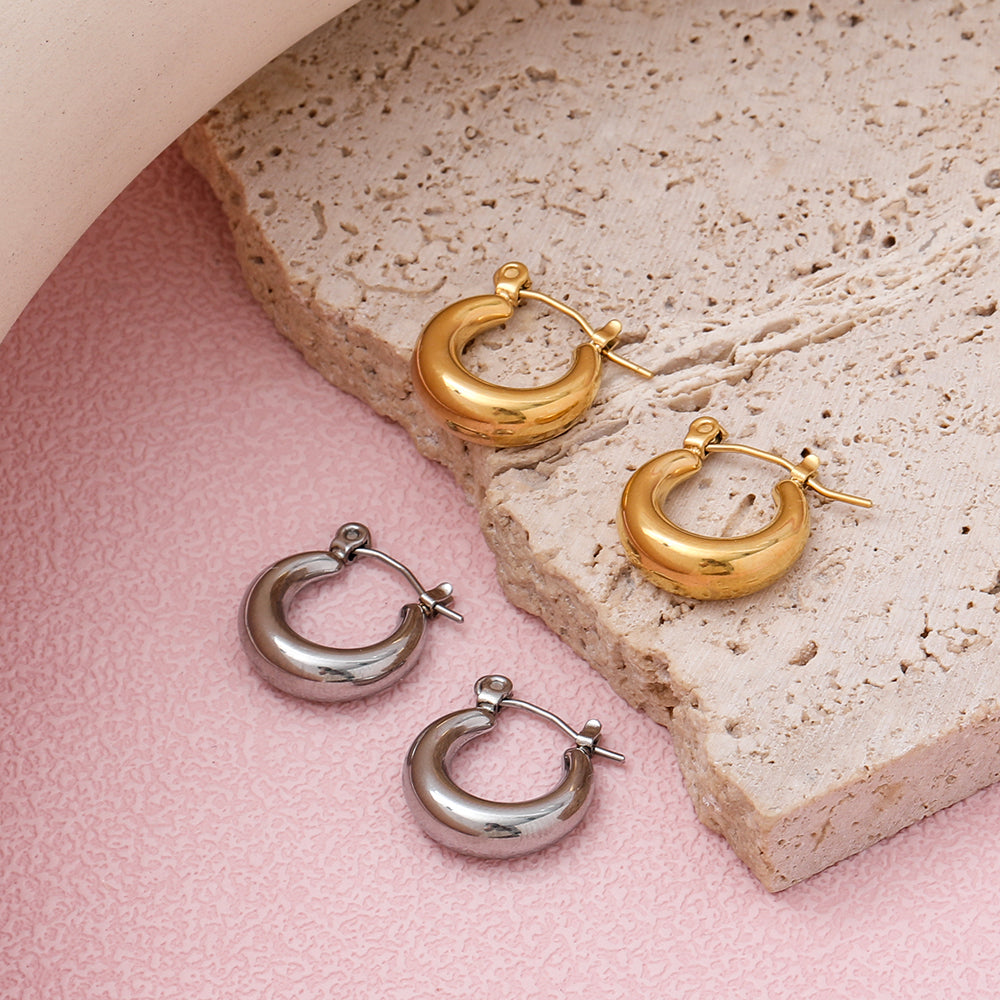 Simple Hoop Earrings | 18K Gold Plated