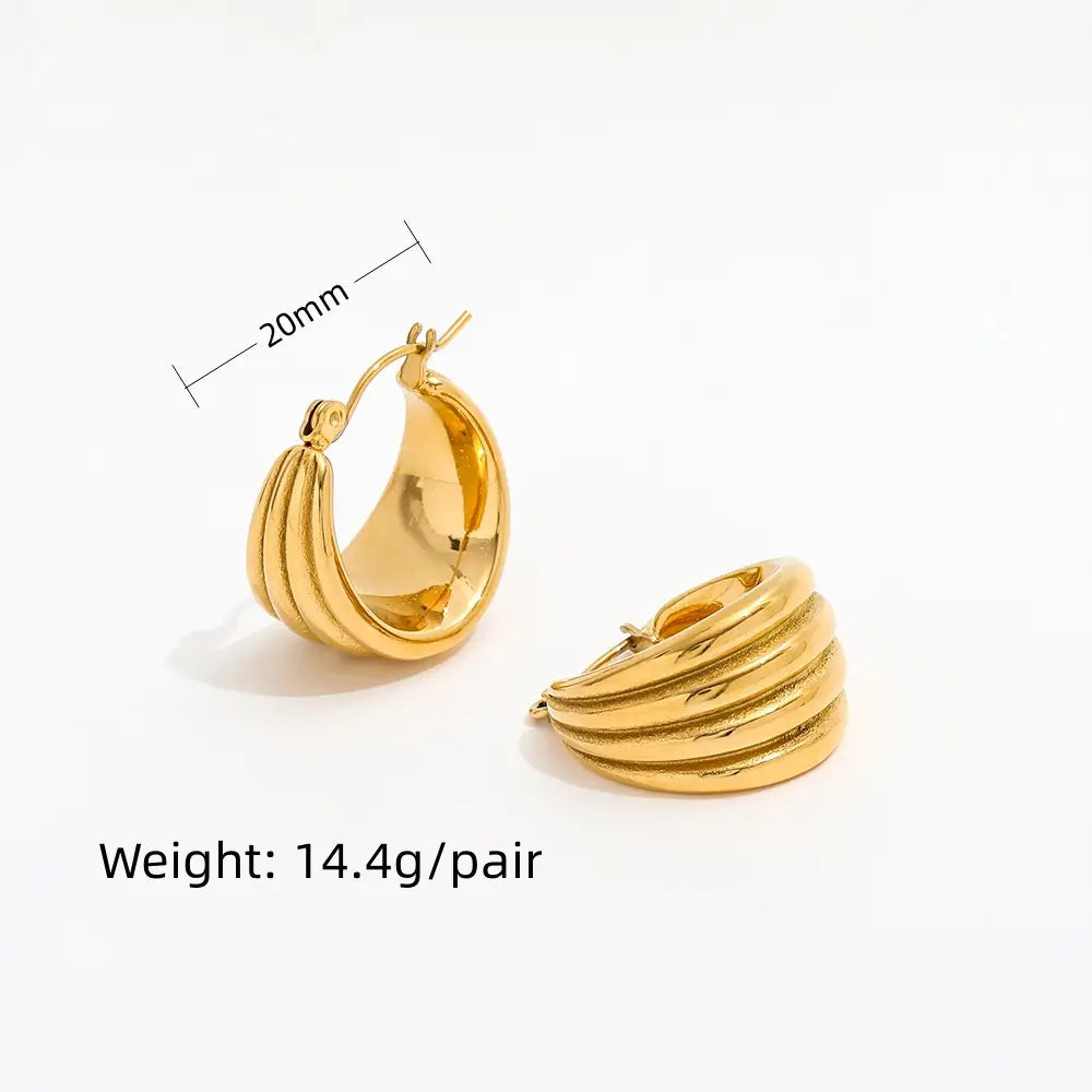 Multi Layer Chunky Hoop Earrings