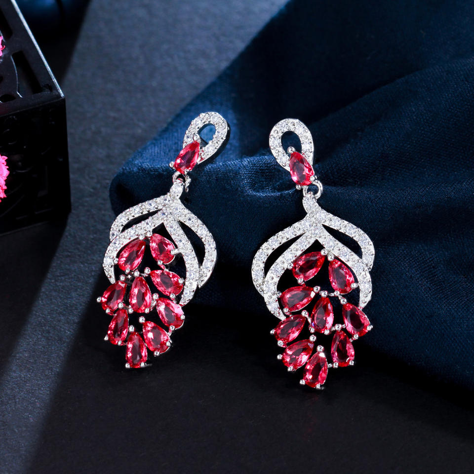 Micro Pave Cubic Zirconia Dangle Earrings