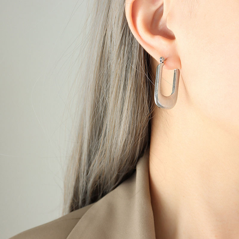 U-shaped 18K Gold Plated Hoop Earrings