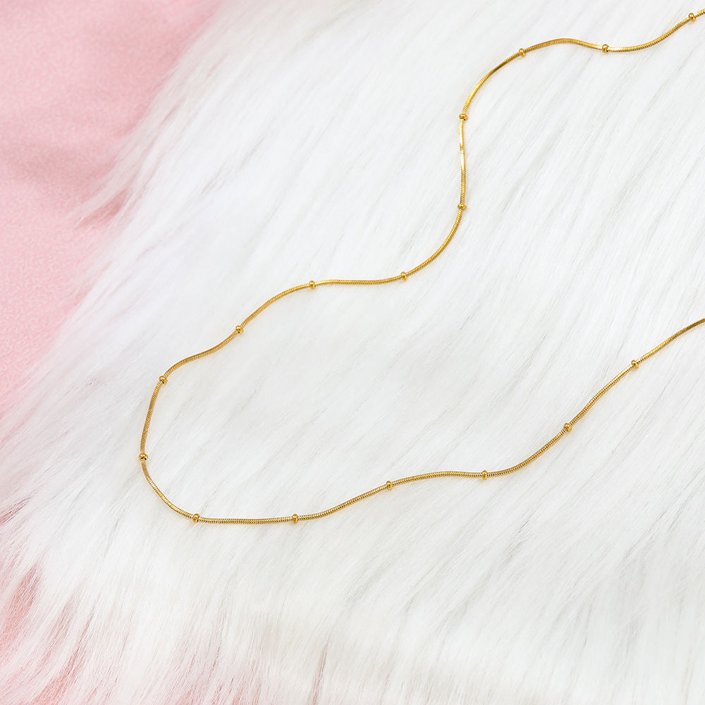 Round Bead Necklace | 18K Gold Plated