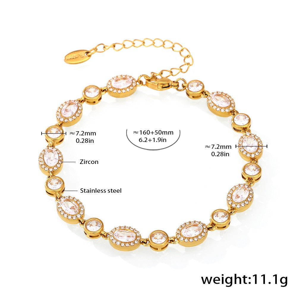 CZ Pave Chain Bracelet | 18K Gold Plated