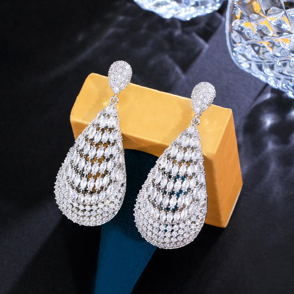 Marquise Cut Cubic Zirconia Drop Earrings