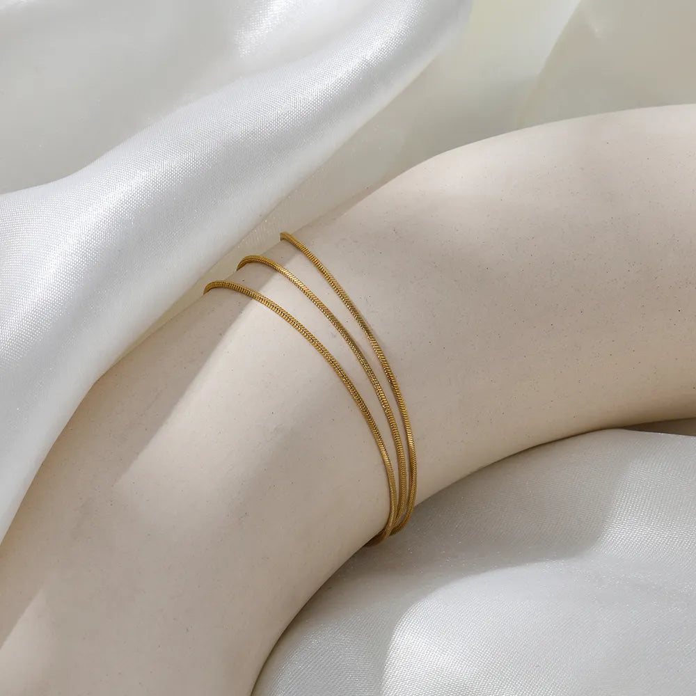 Simple Multilayer 18K Gold Plated Bracelet