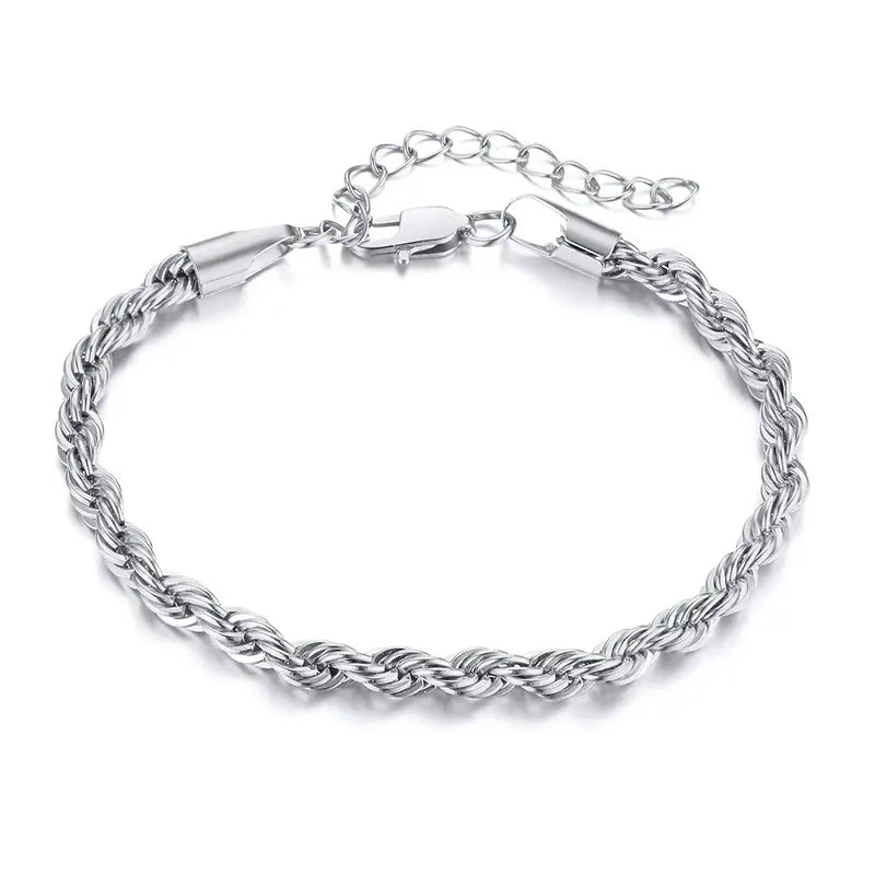 Thick Twisted Rope Chain Bracelet