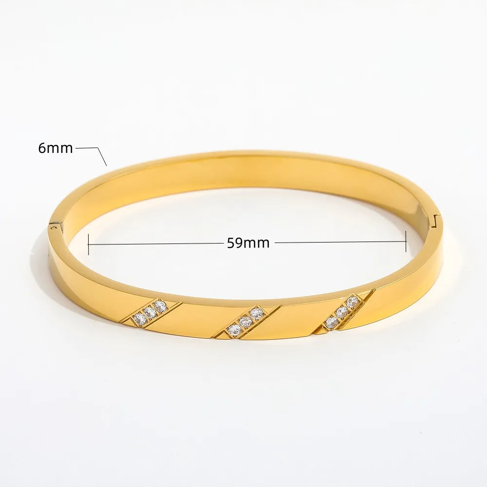 CZ 18K Gold Plated Bangle Bracelet