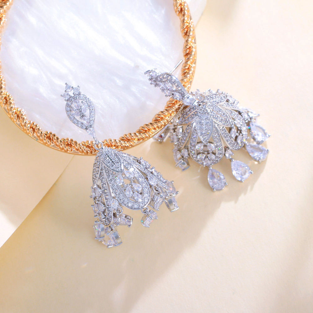 Bell Shape Chandelier Earrings | Cubic Zirconia