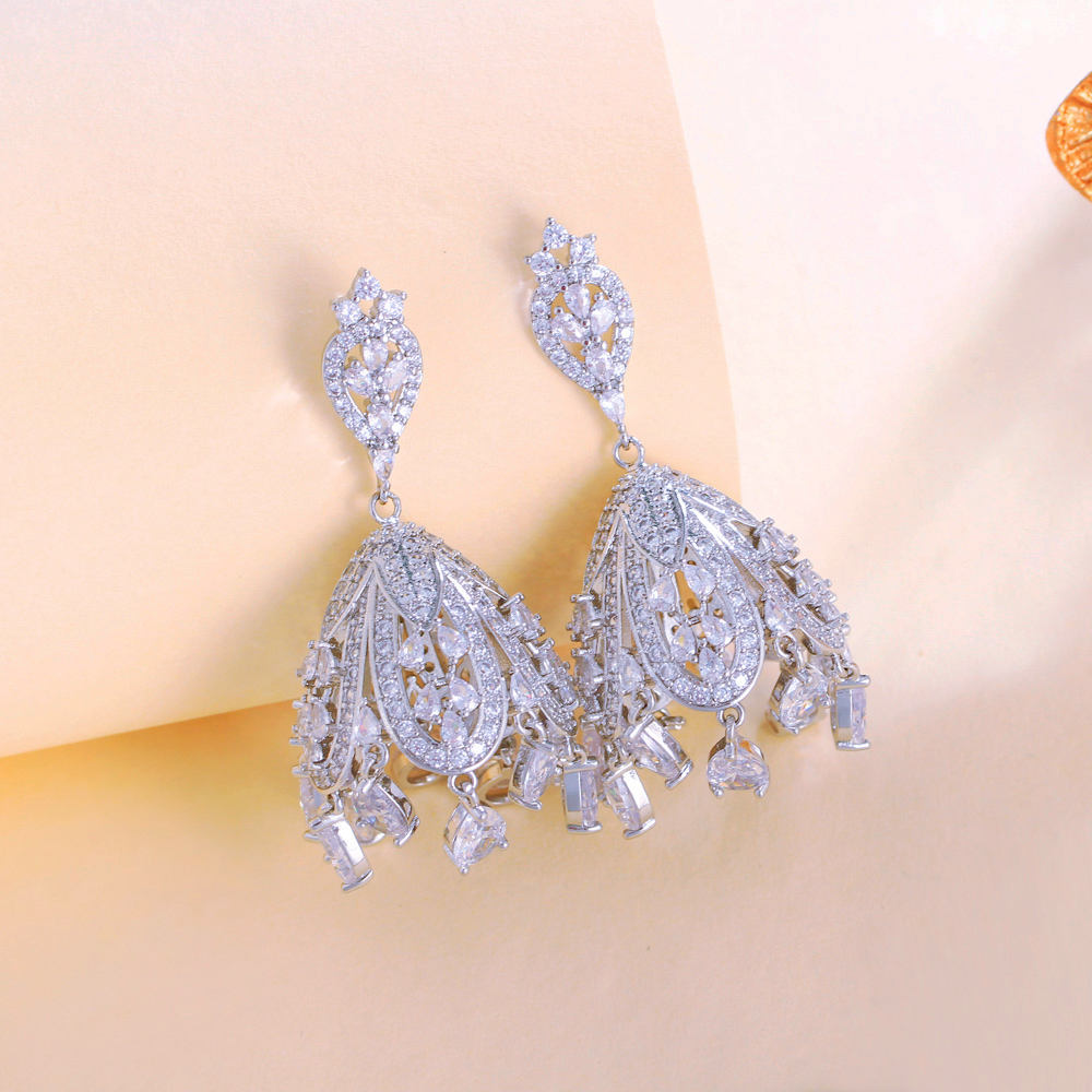 Bell Shape Chandelier Earrings | Cubic Zirconia