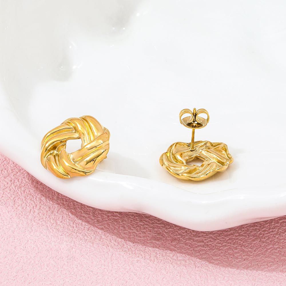 Twisted Stud Earrings | 18K Gold Plated