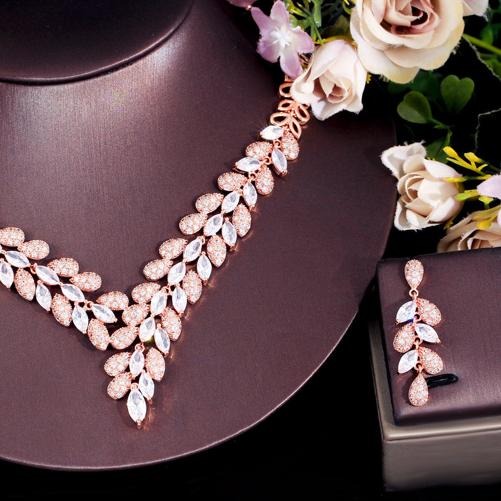 Leaf Design Bridal Jewellery Set