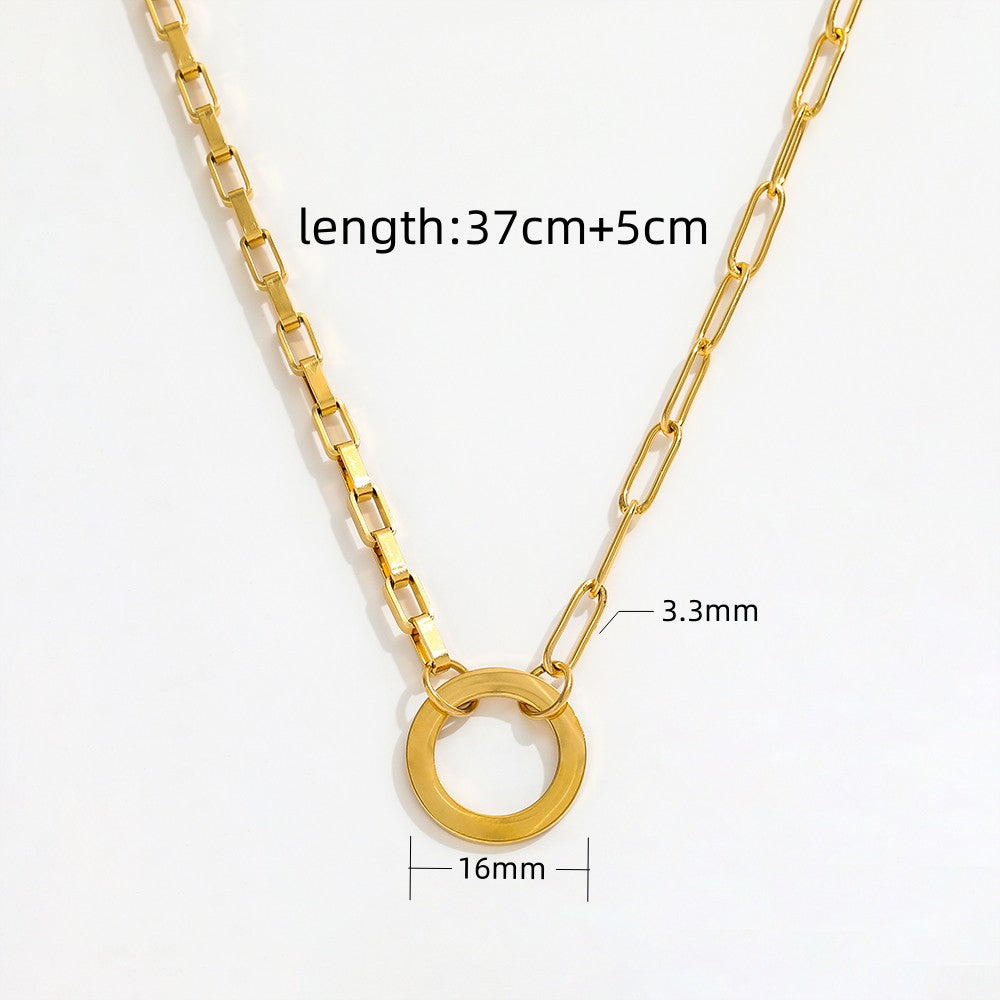 Circle Pendant Necklace | 18K Gold Plated