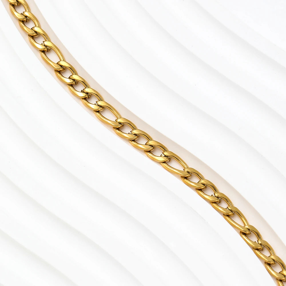 Figaro Bracelet 18K Gold Plated