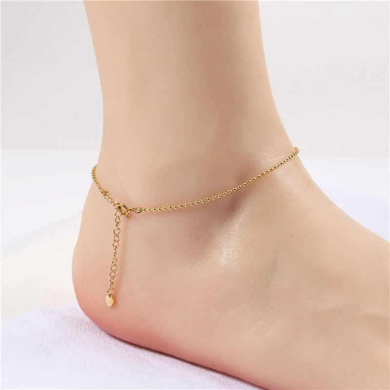 Simple Bead Anklet | 18K Gold Plated