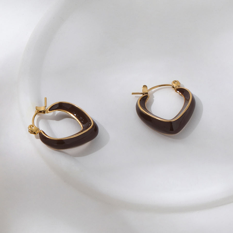 V Shaped 18K Gold Plated Huggies Earrings