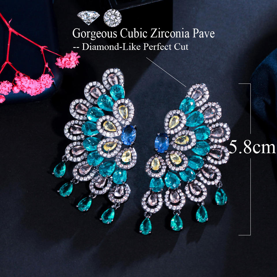 Large Water Drop Statement Earrings