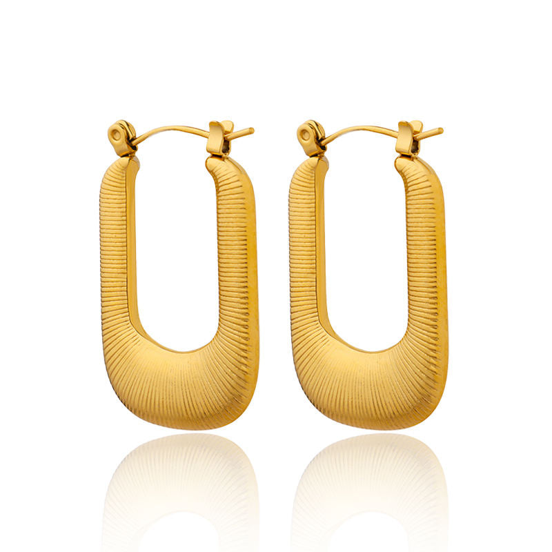 U-shaped 18K Gold Plated Hoop Earrings