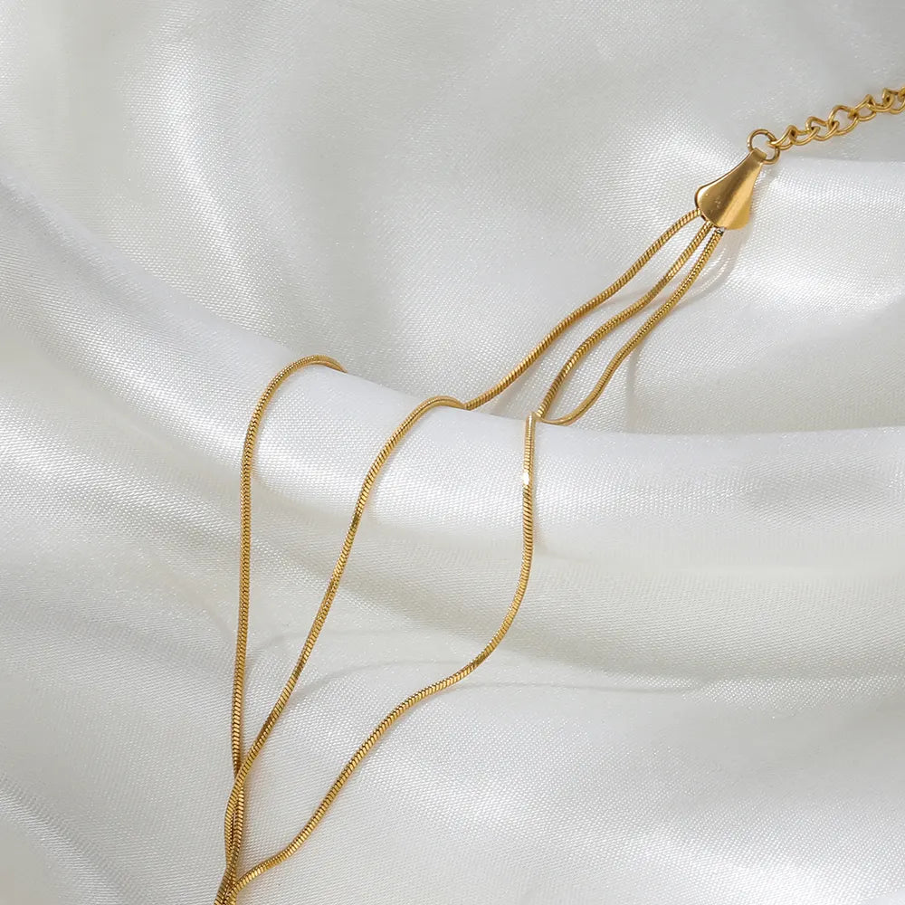 Simple Multilayer 18K Gold Plated Bracelet