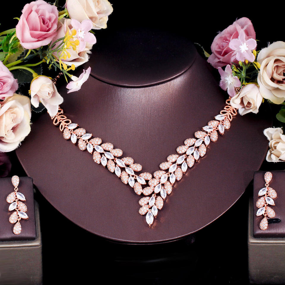 Leaf Design Bridal Jewellery Set