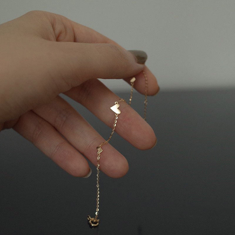 Heart Shape 18K Gold Plated Adjustable Anklet