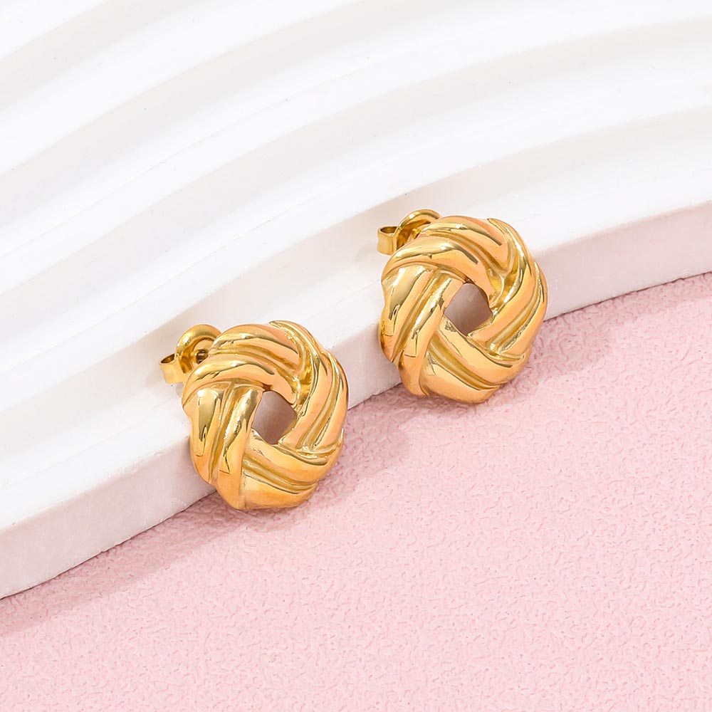 Twisted Stud Earrings | 18K Gold Plated