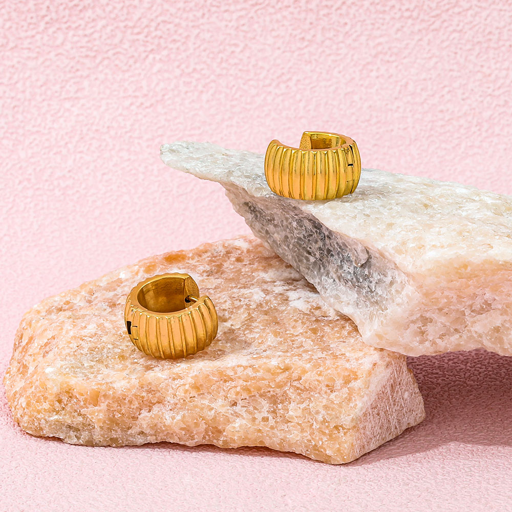 Chunky Huggie Earrings | 18K Gold Plated