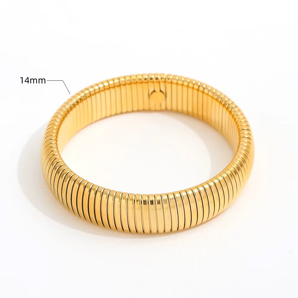 Snake Chain Elastic Bracelet | 18K Gold Plated