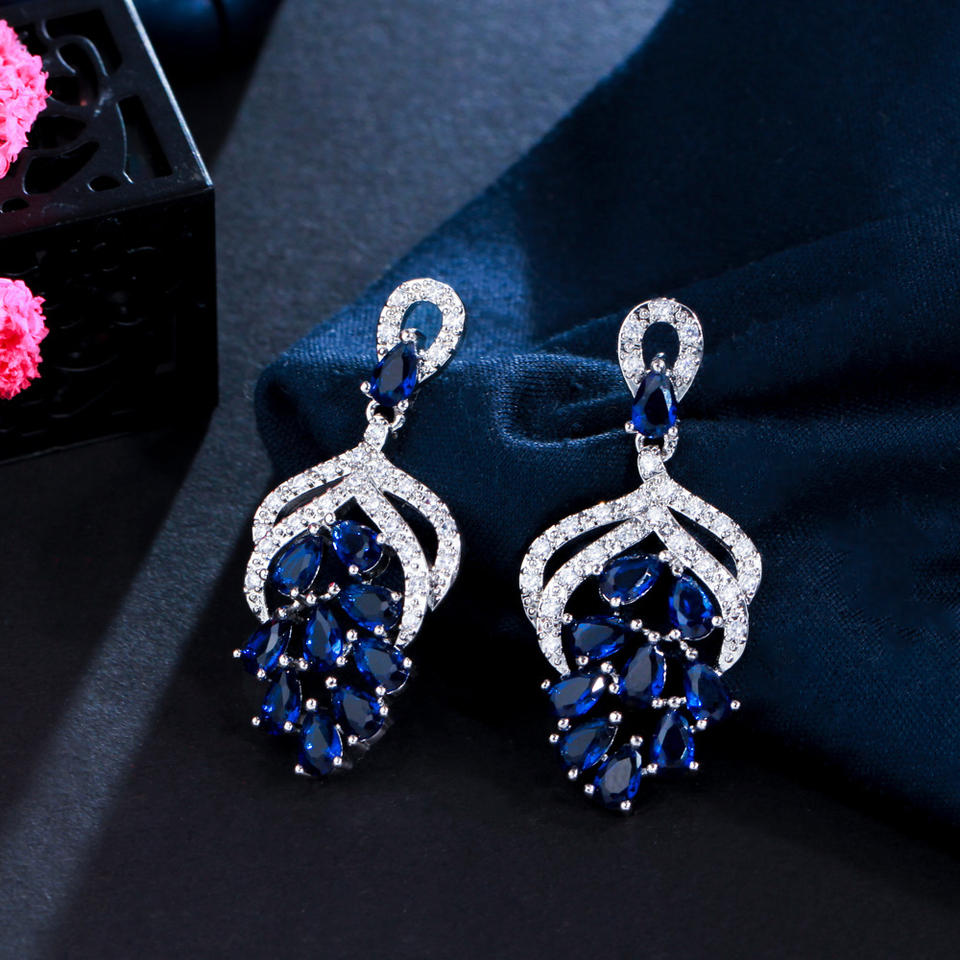 Micro Pave Cubic Zirconia Dangle Earrings