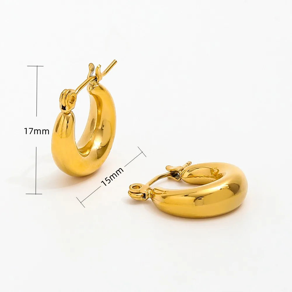 Simple Hoop Earrings | 18K Gold Plated