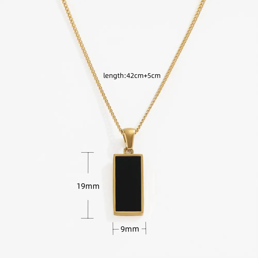 Black 18K Gold Plated Pendant Necklace