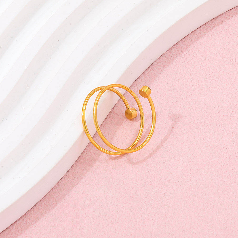 Dainty CZ Spiral Ring | 18K Gold Plated