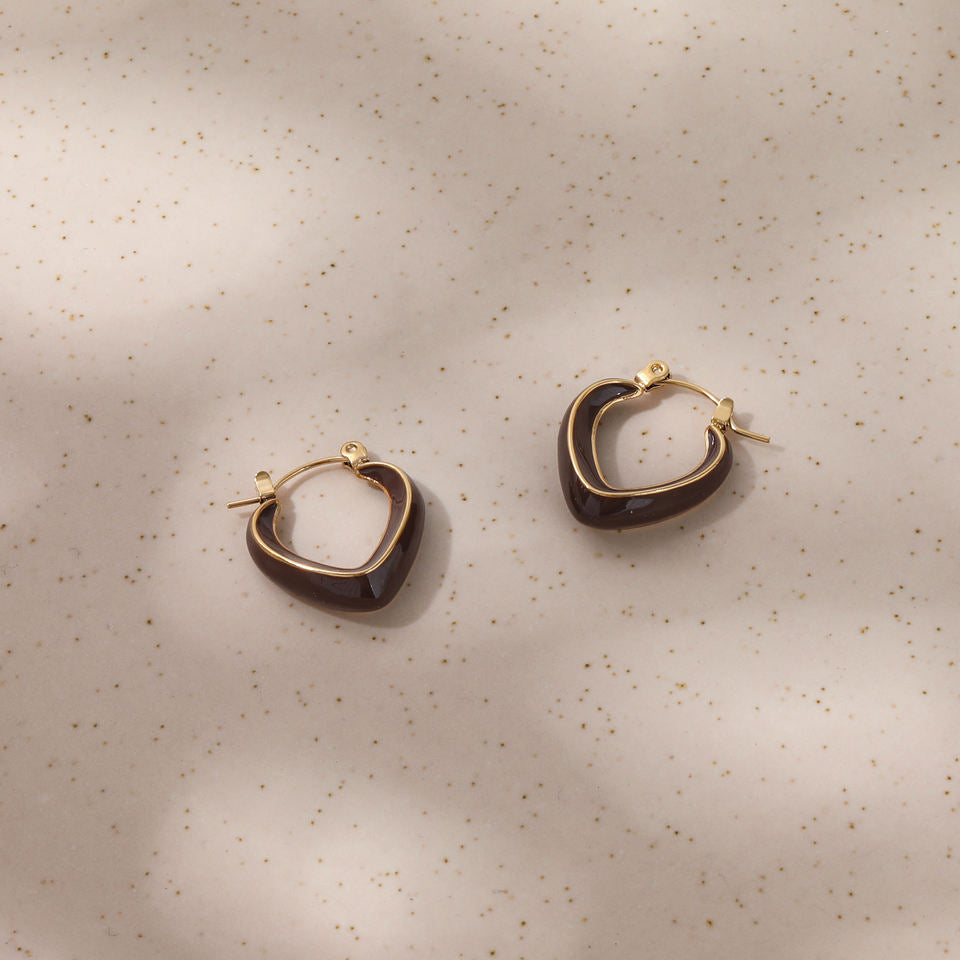 V Shaped 18K Gold Plated Huggies Earrings