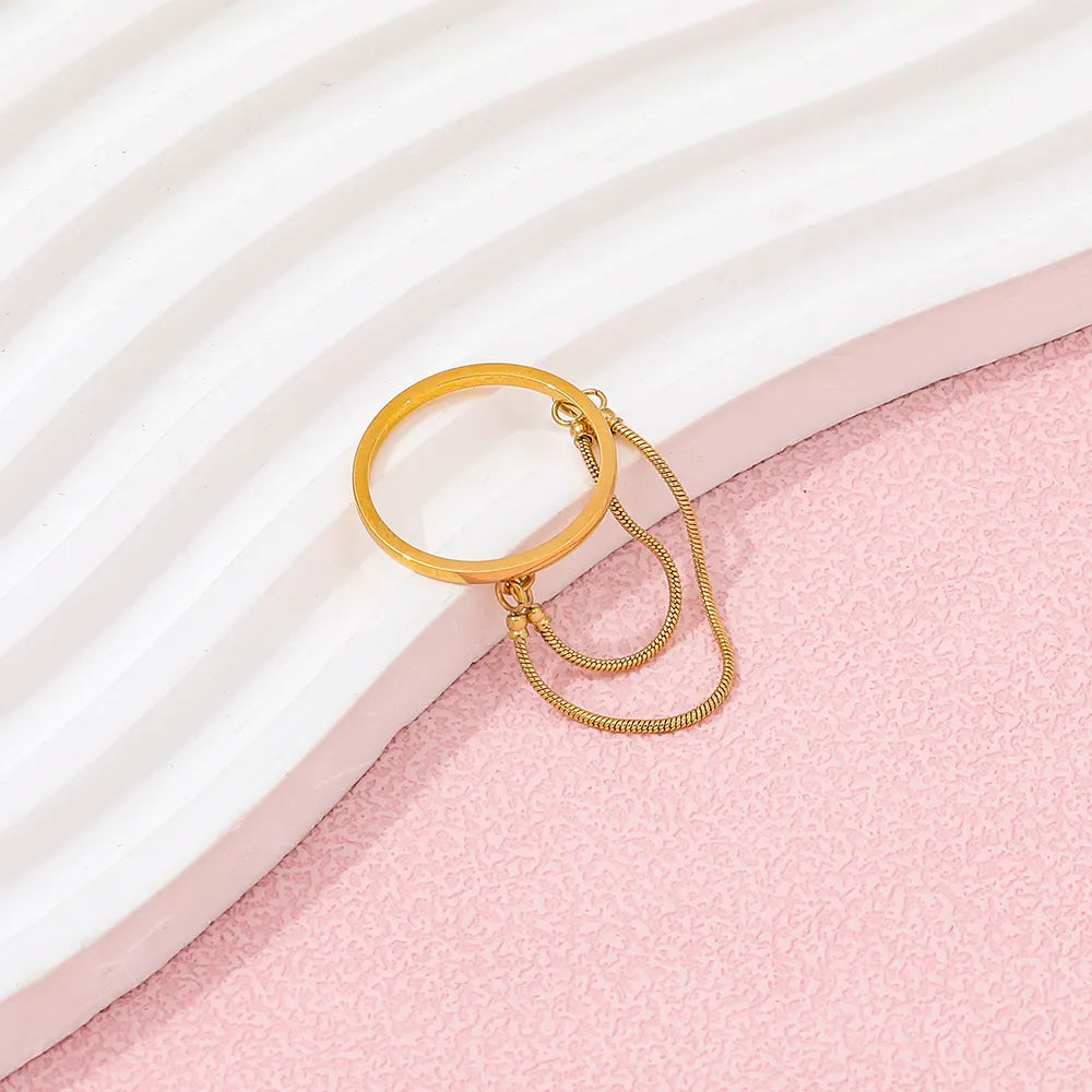 Double-layer 18K Gold Plated Snake Chain Ring