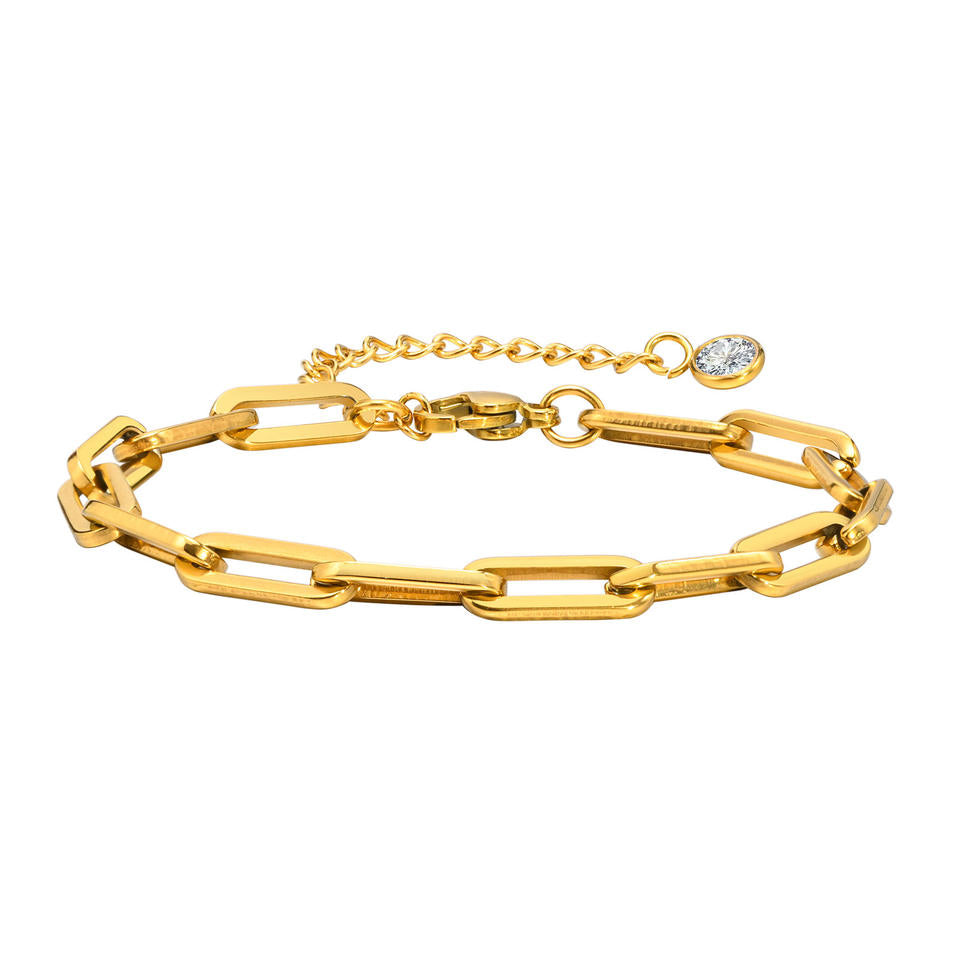 Paper Pin 18K Gold Plated Charm Bracelet