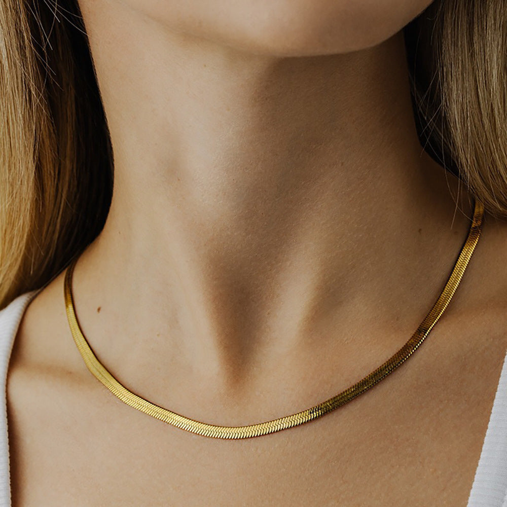 Snake Chain Necklace | 18K Gold Plated
