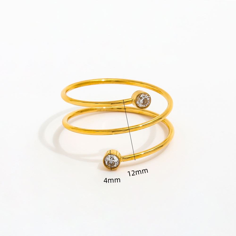 Dainty CZ Spiral Ring | 18K Gold Plated
