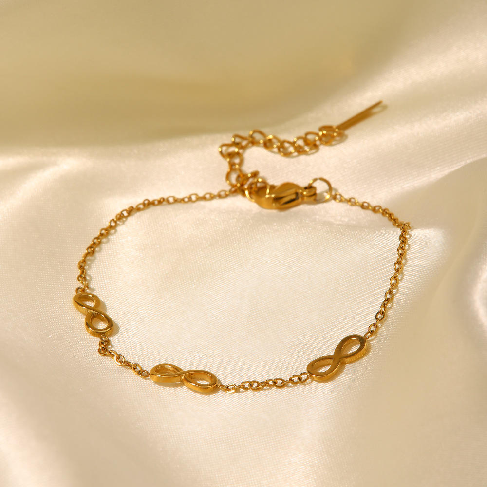 Infinity Sign Necklace and Bracelet | 18K Gold Plated
