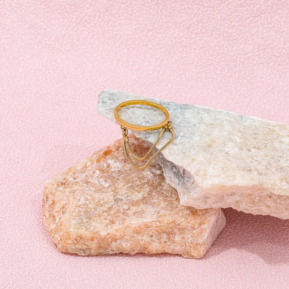 Double-layer 18K Gold Plated Snake Chain Ring