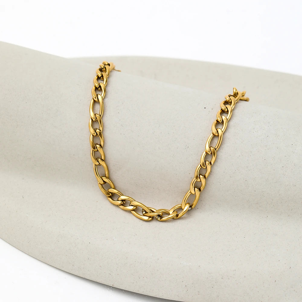 Figaro Bracelet 18K Gold Plated