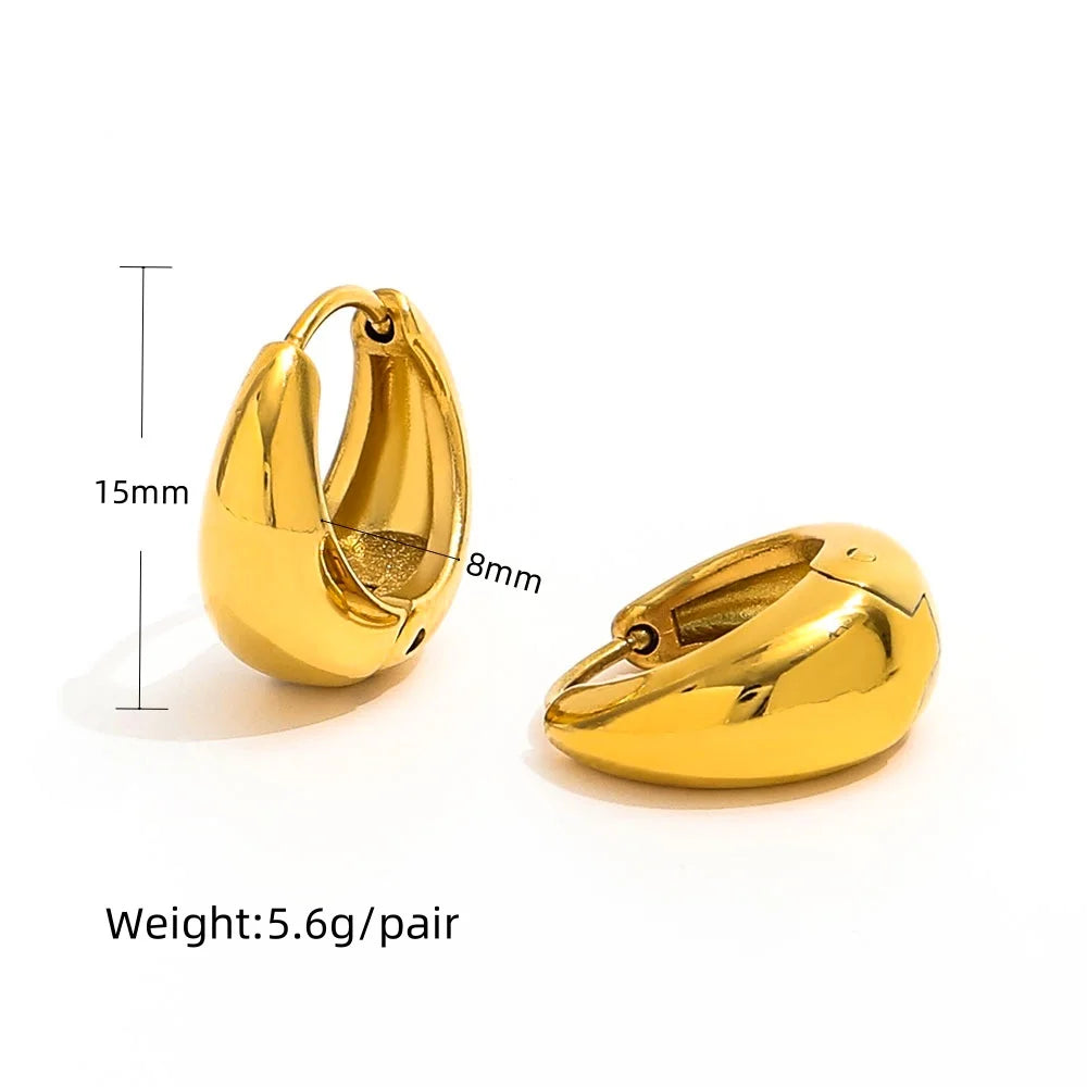 Chunky Huggie Earrings | 18K Gold Plated