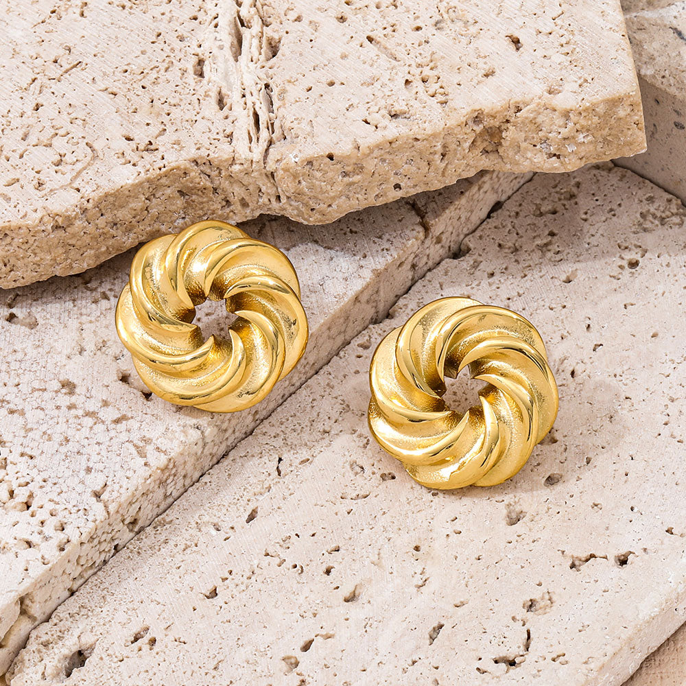 Twisted Stud Earrings | 18K Gold Plated