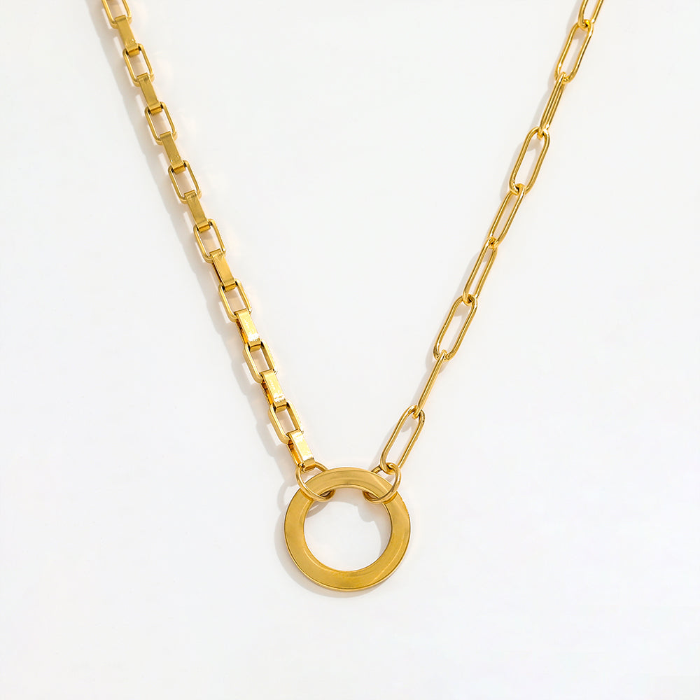 Circle Pendant Necklace | 18K Gold Plated