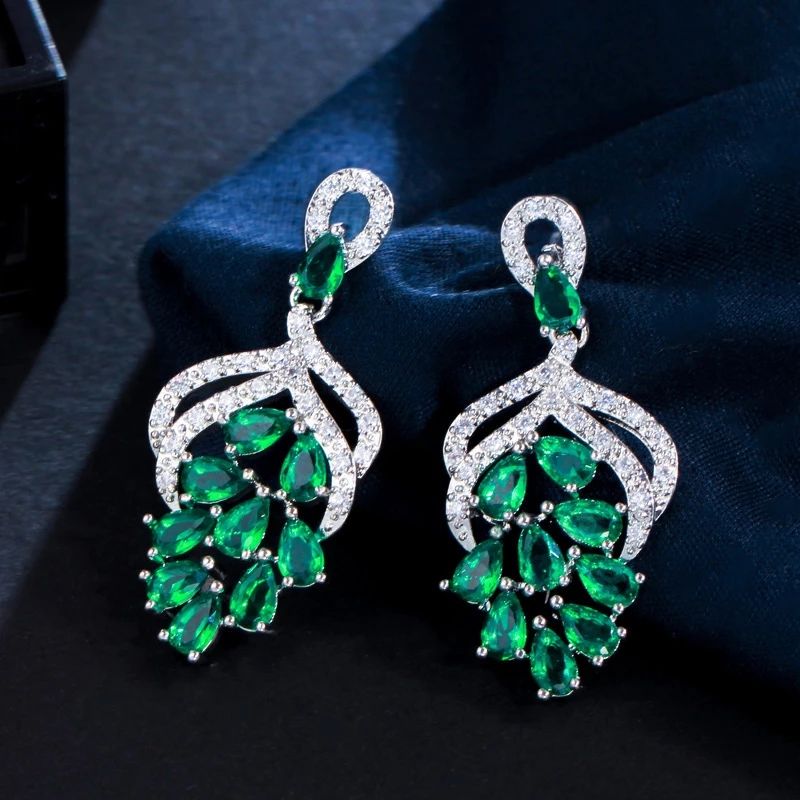 Micro Pave Cubic Zirconia Dangle Earrings