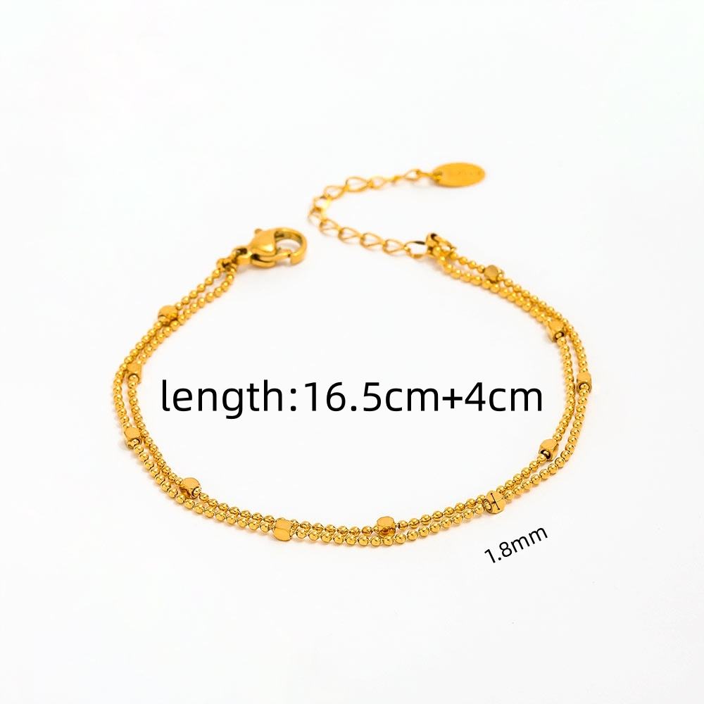 Double Layer Bead Chain Bracelet | 18K Gold Plated