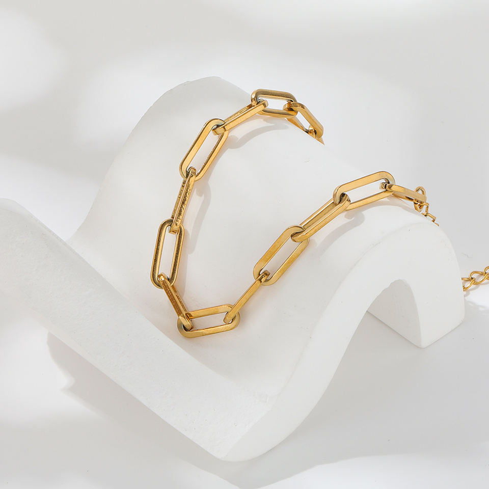 Paper Pin 18K Gold Plated Charm Bracelet