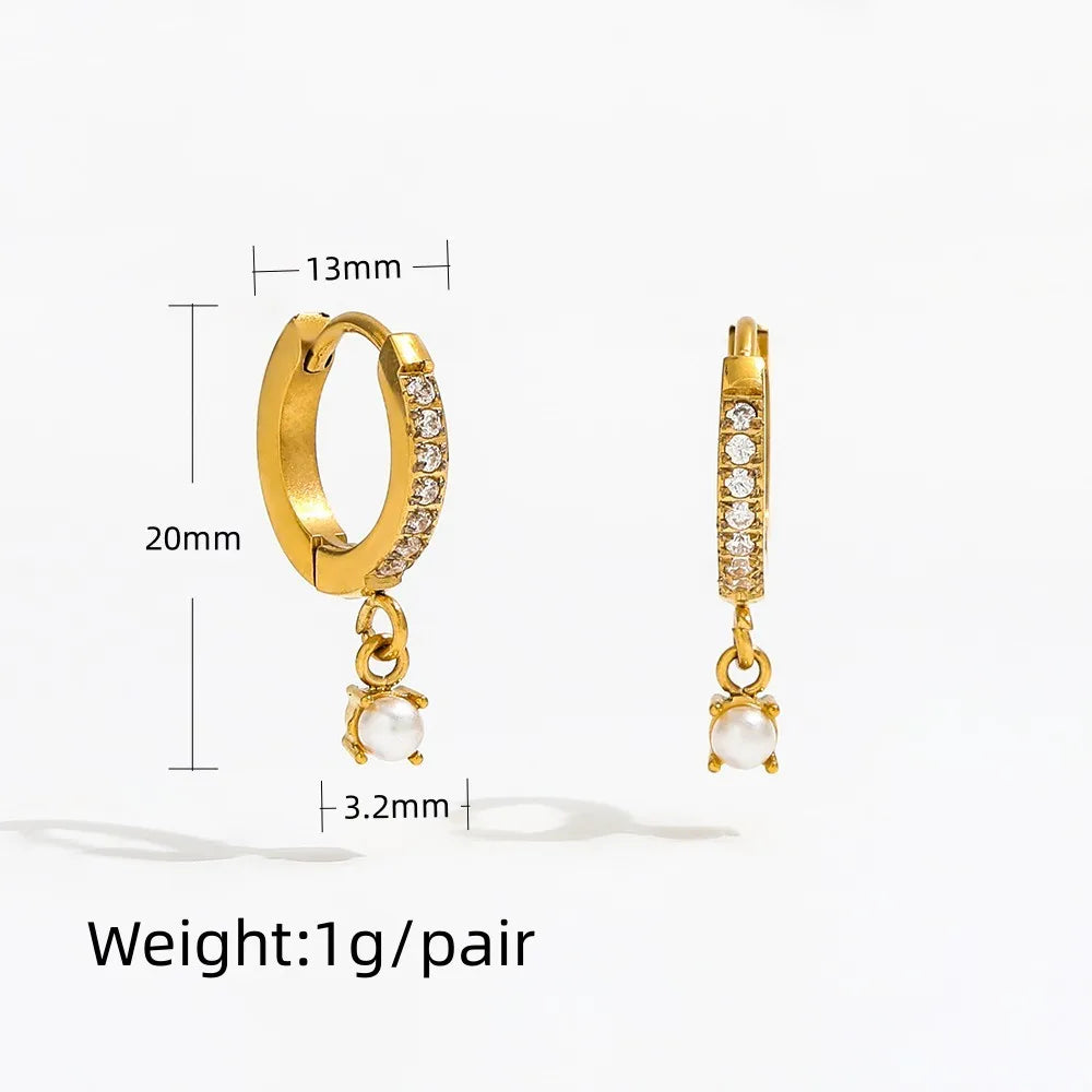 CZ Pave Huggie Earrings | 18K Gold Plated