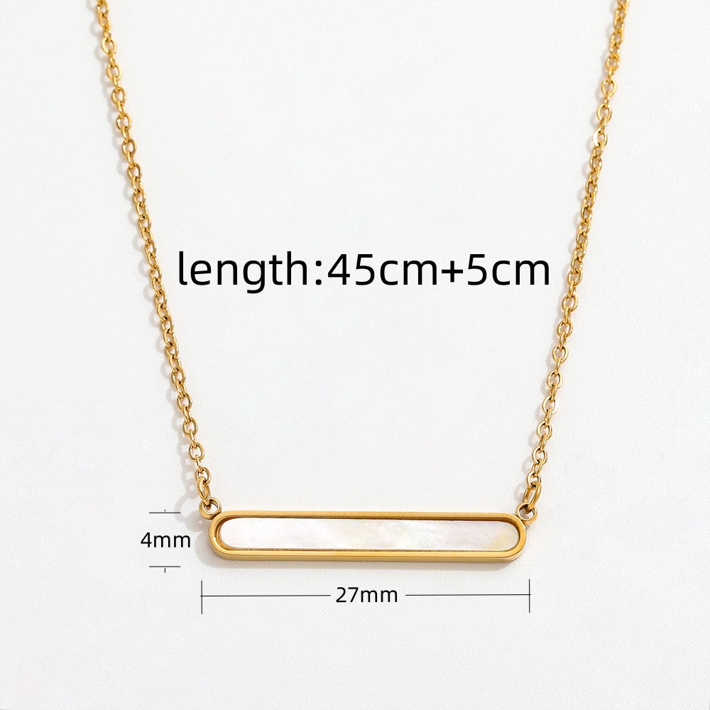 Shell Bar Pendant Necklace | 18K Gold Plated